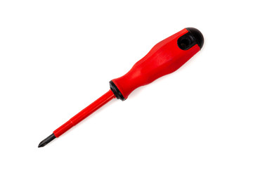 Electricity protectd screwdriver for use in your mockups. Insulated electrician tool for dealing with electrical tasks.