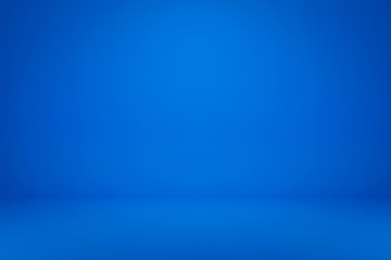 Blank blue display on vivid summer background with minimal style. Blank stand for showing product....