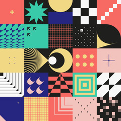 Brutalism Design Abstract Vector Pattern