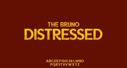 the bruno fun outdoor font with distressed grunge texture