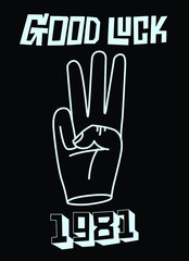 Obraz premium good luck hand finger vector