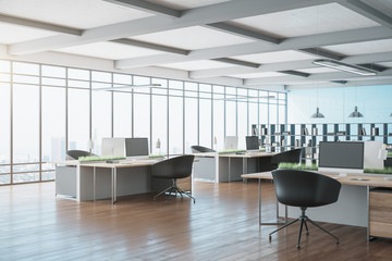 Office interior room with workplace