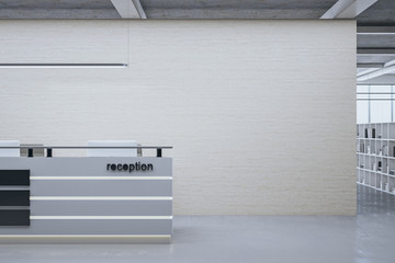 Contemporary reception and copy space on wall