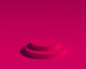 Obraz premium 3d gray black cylinder podium minimal studio background. Abstract 3d geometric shape object illustration render red. For business product presentation. Exhibition of fashion, perfume, cosmetics.