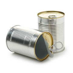 empty can on white background