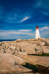 Beautiful Peggy's Cove on the coastline of Nova Scotia Canada on a fine August afternoon.