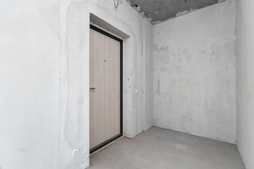 interior of the apartment without decoration in gray colors
