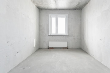 interior of the apartment without decoration in gray colors