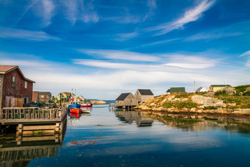 Beautiful Peggy's Cove on the coastline of Nova Scotia Canada on a fine August afternoon.