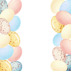 Happy Easter vector watercolor hand painted greeting card.