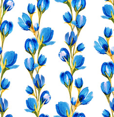 Seamless pattern of blue watercolor colors for textiles, office, wallpaper