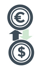 Hotel money exchange service isolated icon, cash and currency