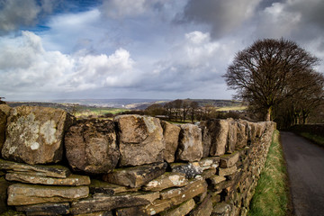 old stone wall of stones