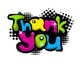 Text Thank you. Vector illustration