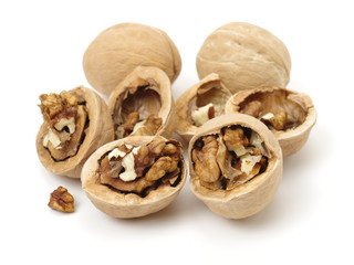walnuts on a white background