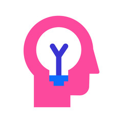 Idea generation and brainstorming flat vector icon