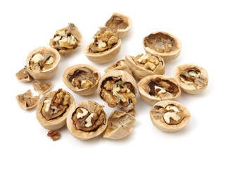 walnuts on a white background