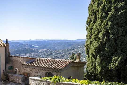 View from the medieval village of Cabris in the Alpes Maritimes, on the French riviera.