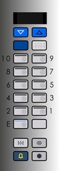 elevator control panel with buttons and signs on a transparent background isolated, flat style
