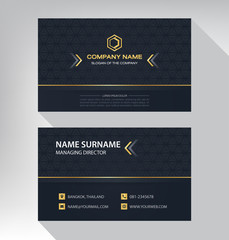 Business card in modern luxury style black and gold color