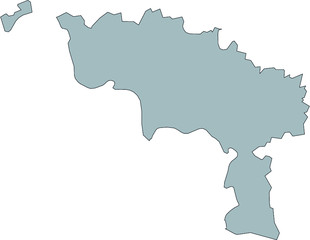 Vector Illustration of the Gray Map of Belgian Province of  Hainaut © Momcilo