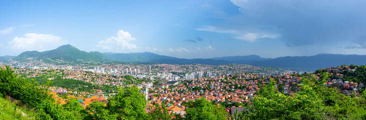 View to the beautiful city of Sarajevo capital of Bosnia and Herzegovina