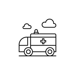 Ambulance car icon. Simple line, outline vector elements of city for ui and ux, website or mobile application
