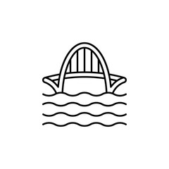 Bridge, sea icon. Simple line, outline vector elements of city for ui and ux, website or mobile application
