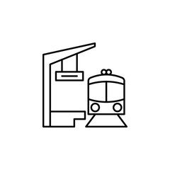 Railway station, train icon. Simple line, outline vector elements of city for ui and ux, website or mobile application