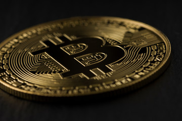 Fototapeta na wymiar Electronic crypto currency. Bitcoin Close-Up