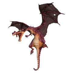 Obraz premium 3D Rendering Fairy Tale Dragon on White