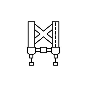 Safety, Harness Icon. Simple Line, Outline Vector Elements Of Safety At Work For Ui And Ux, Website Or Mobile Application