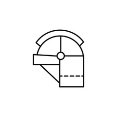 Helmet, safety icon. Simple line, outline vector elements of safety at work for ui and ux, website or mobile application