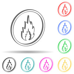 3D fire sign multi color style icon. Simple glyph, flat vector of warning signs icons for ui and ux, website or mobile application