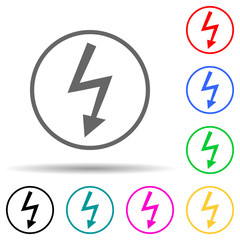 sign dangerous electricity multi color style icon. Simple glyph, flat vector of warning signs icons for ui and ux, website or mobile application