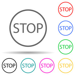 sign stop multi color style icon. Simple glyph, flat vector of warning signs icons for ui and ux, website or mobile application