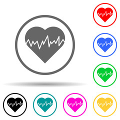 dangerously heartbeat sign multi color style icon. Simple glyph, flat vector of warning signs icons for ui and ux, website or mobile application