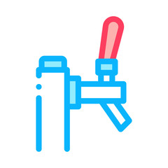 Bar Beer Faucet Icon Vector. Outline Bar Beer Faucet Sign. Color Isolated Contour Symbol Illustration