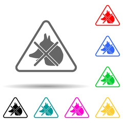 the mark is forbidden by animals multi color style icon. Simple glyph, flat vector of warning signs icons for ui and ux, website or mobile application