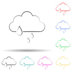 a sign of heavy rain multi color style icon. Simple thin line, outline vector of weather icons for ui and ux, website or mobile application