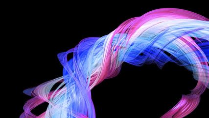 creative abstract multicolor background with translucent tape. Abstract stripes swirling in a circle. 3d render