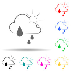 partial rain sign multi color style icon. Simple thin line, outline vector of weather icons for ui and ux, website or mobile application