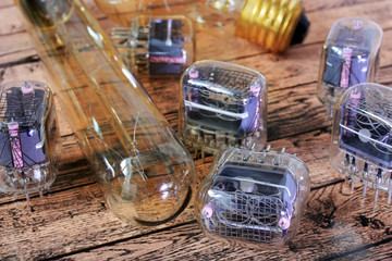 Gas discharge indicators on the table