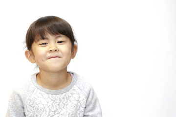 幼児の笑顔(5歳児) (白バック)