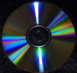 CD DVD disc with black background closeup detail