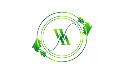 Abstract WM natural luxury vector logo