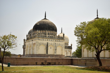 Fototapeta na wymiar Ancient Antique 400 Years Old Sultan Seven Qutub Shahi Rulers of Hyderabad Seven Tomb Stock Photography Image