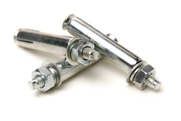 Expansion screw high strength industrial on white background
