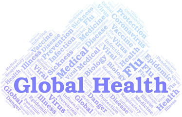 Obraz premium Global Health word cloud on white background.
