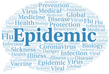 Fototapeta premium Epidemic word cloud on white background.